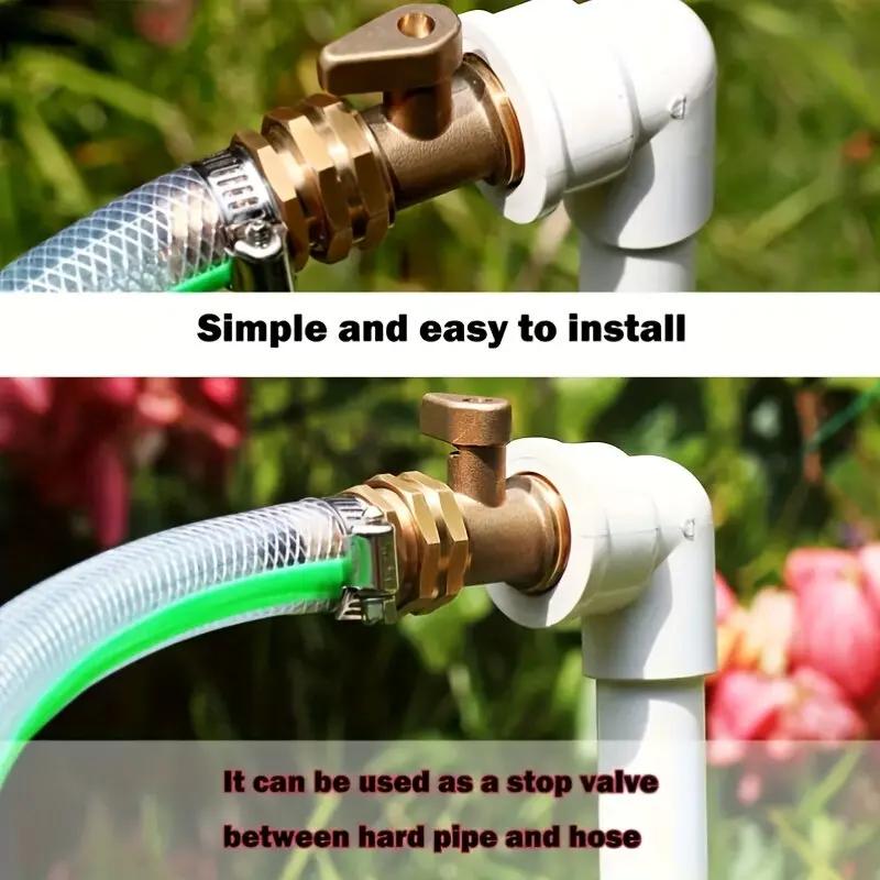 1PC Brass Garden Hose Single Way Ball Valve Garden Water Pipe with Switch Shut-off Valve 3/4Inch Hose Fitting