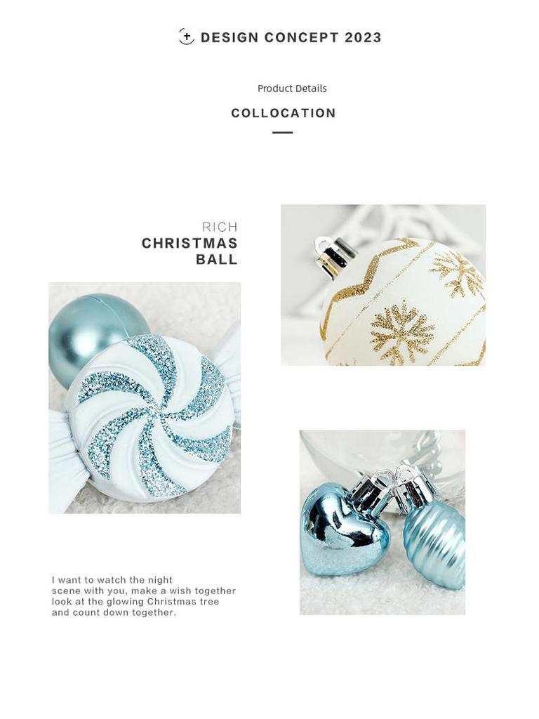 Набор украшений для рождественской елки: Подарочный набор с расписанным вручную орнаментом в виде шара