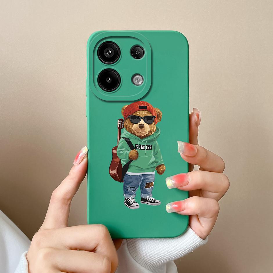Чехол для Xiaomi Poco M6 Pro 4G 5G С милым узором динозавра Ударопрочный чехол для телефона Для XiaomiPocoM6 Чехол XiaomiPoco M6Pro Fundas