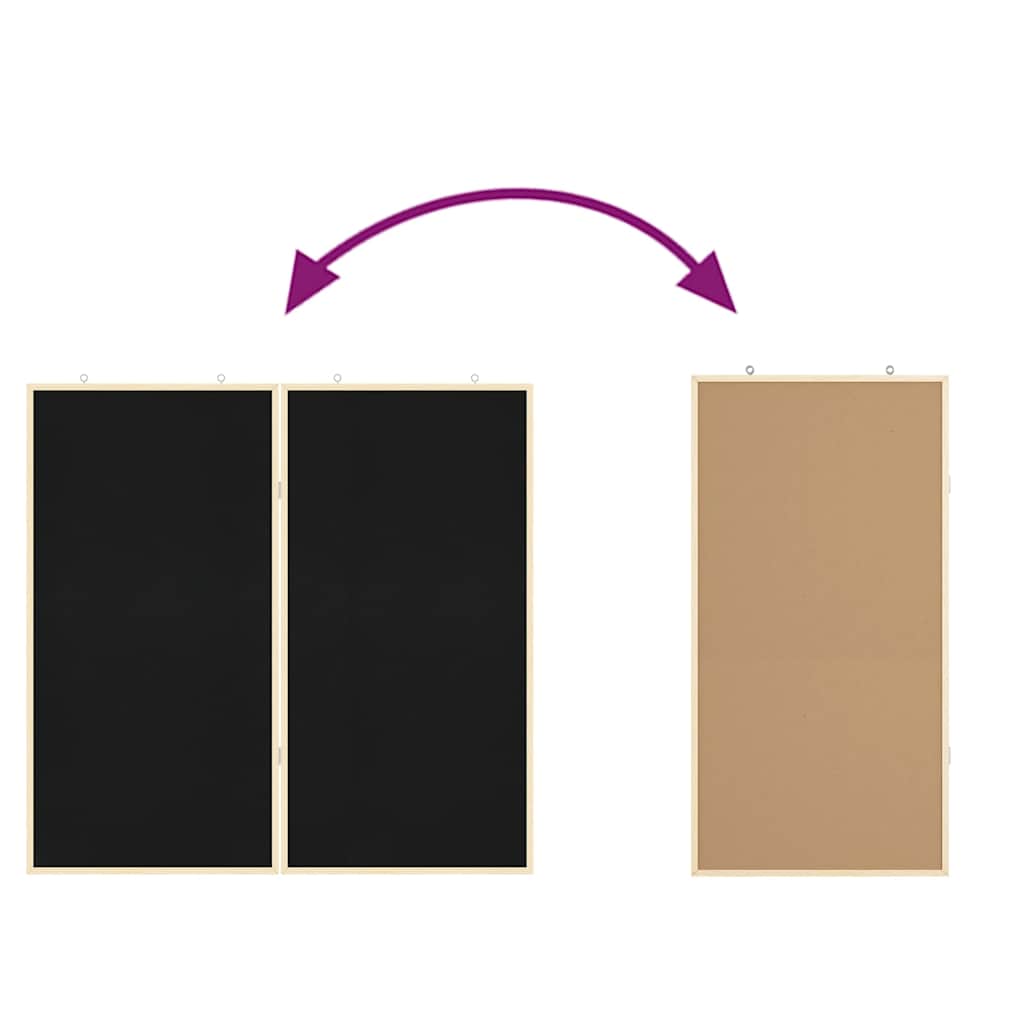 Info Board Black 100 x 100 x 1.4 cm Solid Pine Wood