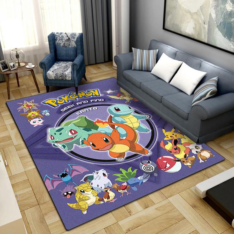 Pokemon Anime Area Carpet for Living Room Bedroom Home Decor Cool Movie Mat Floor Mat -LXR35