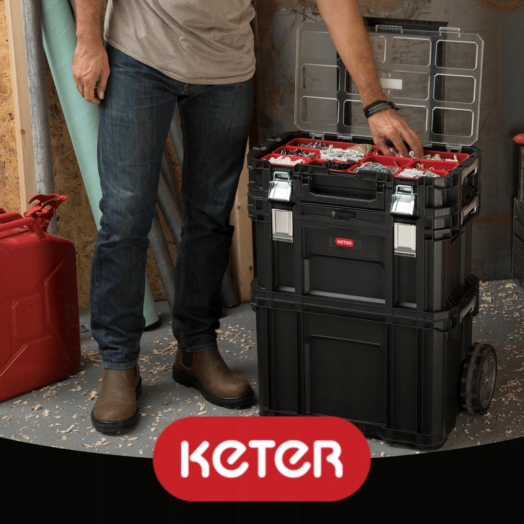 KETER Tool Box On Wheels Tool Organizer Set Of 3 Boxes