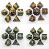 7Pcs/Set Polyhedral Resin Dice Set Dices Table Games Accessory D6 D8 D10 D12 D20 DND