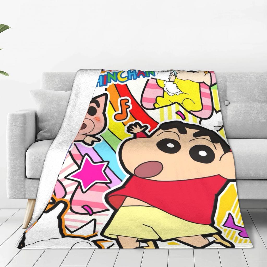 Crayons Shin-chans As Pikachu Blanket  Soft Street Trend Plush Throw Blanket For Children Bedroom Flannel Bedspread Bed Cover