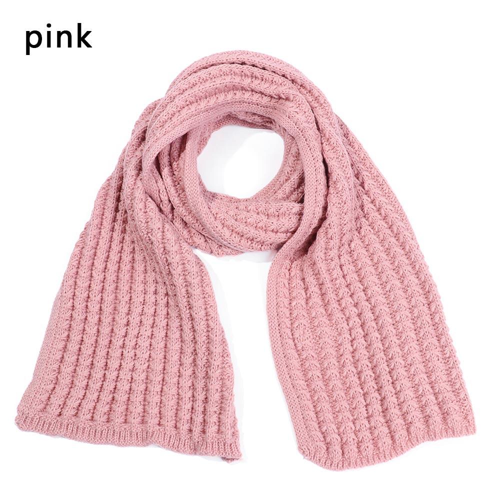 Fashion Outdoor Winter Warm Long Scarves Knitted Scarf Solid Color Vintage