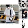 Quirky Ghost Skull Crossbody Bag Hip Korean Style Small Shoulder Bag With Pu Material