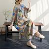 Dimanaf 2025 Summer Women Plus Size Dress Vintage Printing Buttons Casual Loose Long Dress New Oversized