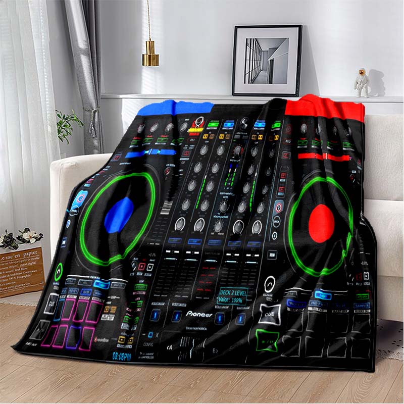 Плед с тематикой DJ Музыка Запись Экран Консоль Домашний Экстра Большой Теплый Мягкий Плед для Дивана-Кровати Покрывало для Кровати Плед для Путешествий Пикника Сна