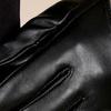 Faux Leather Woman Lady Solid Color Five Finger Mitten Half Palm Gloves Women Mitts Leather Gloves