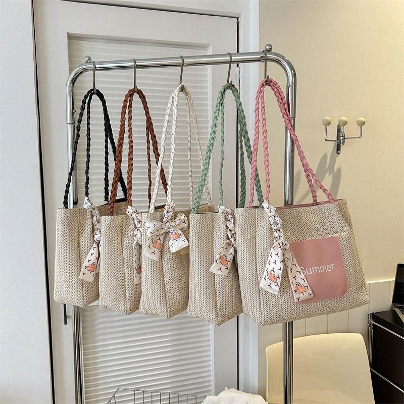 Straw Beach Tote Bag Summer Shoulder Bag Niche Popular Underarm Bag Fashion Versatile Women'S Bag