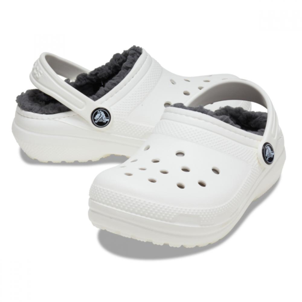 Crocs Детские классические клоги на подкладке для малышей Белые 207009 10m