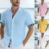 Мужские винтажные рубашки для боулинга на пуговицах с коротким рукавом, летняя пляжная рубашка