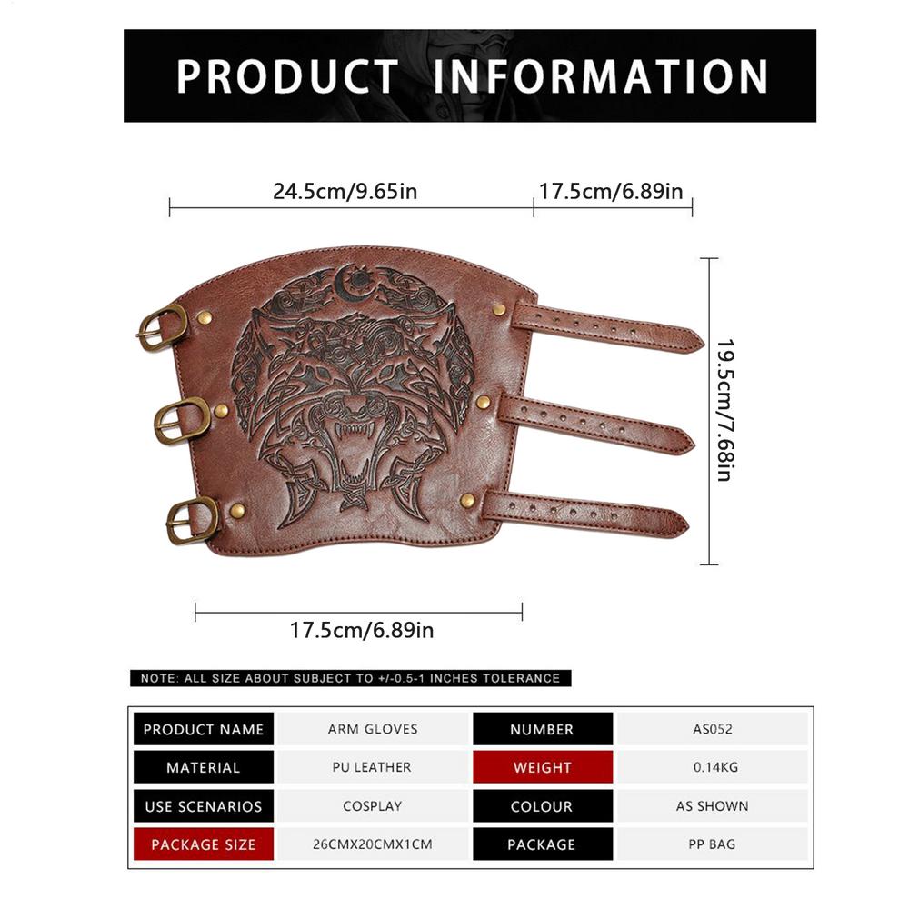 Medieval Arm Guards 1 Pair Medieval Knight Wrist Bracers For Adult Men Adjustable Width Embossed Arm Guard Wristband Costume For