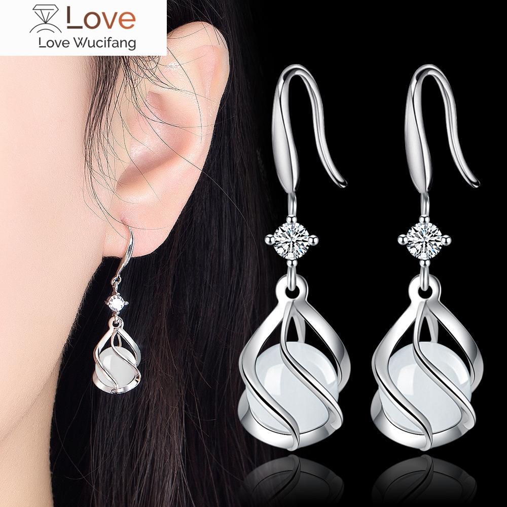 30% посеребренные модные женские серьги-подвески из натурального опалового камня в форме цветка, висячие украшения для женщин, подарки