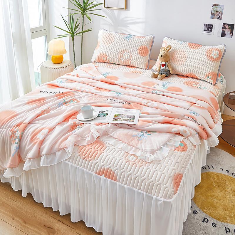 Домашний текстильный латексный чехол для матраса освежающий прохладный коврик комплект из 4 предметов моющийся коврик из ледяного шелка подзор для кровати домашний кондиционер одеяло мягкий коврик