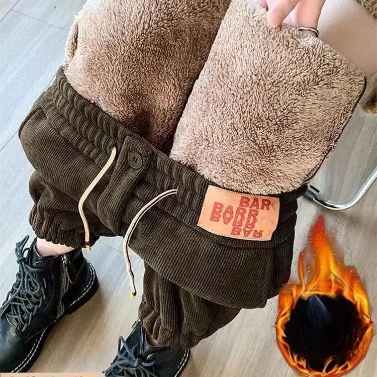 Thick Women's Plush Pants Winter New Loose Versatile Extra Thick Warm Pants Extra Thick Lamb Fleece Women's Harlan Pants