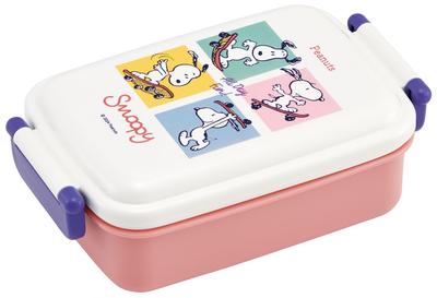 Обед для скейтера с мягким одиночным блюдом в детском ланч-боксе Snoopy Skateboard, 450 мл, Крышка-купол, Ярус, Япония, Дизайн, Для девочки, RBF3ANAG-A