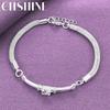 CHSHINE Изысканный браслет из стерлингового серебра 925 пробы с блестящим цирконом для женщин, для свадьбы, вечеринки, модное шарм-украшение
