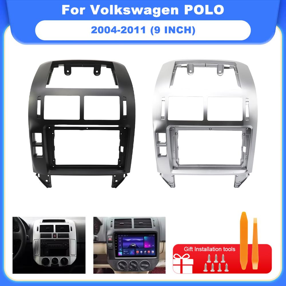 2Din 9 Inch Car Radio Fascia For Volkswagen POLO 2004-2011 Frame Android MP5 Player Stereo Panel