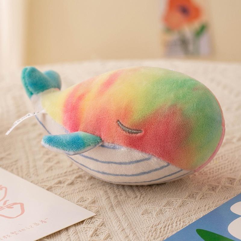 12cm Plush Whale Pendant Soft Stuffed Sea Animal Plush Toy Cartoon Blue Whale Keychain Bag Decoration Cute Birthday Gift