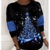 3D Print Starry Christmas Tree Tshirts Ladies Tops Long Sleeve O-neck Pullover Femme T-shirts T Shirt For Women