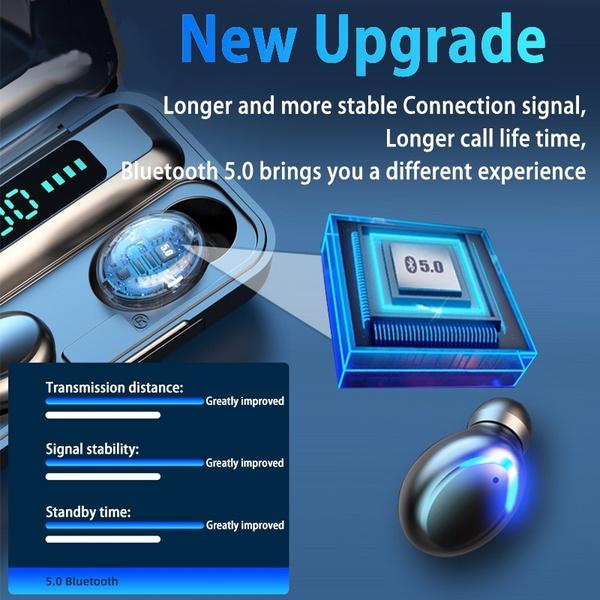 Bluetooth Headset Box Vertical Point Number Shows TWS Bluetooth 5.0 Wireless Bluetooth Headset