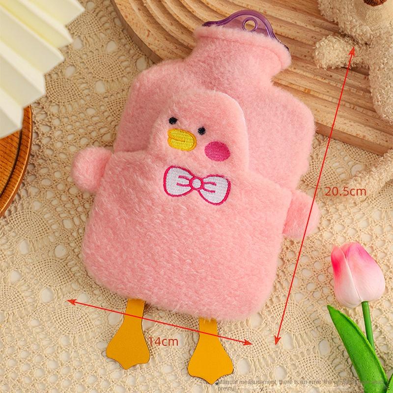 3979 Cute Plush Water Filling Hot Water Bag Large Water Bag Student Dormitory Belly Warming Hot Compress Hand Warmer