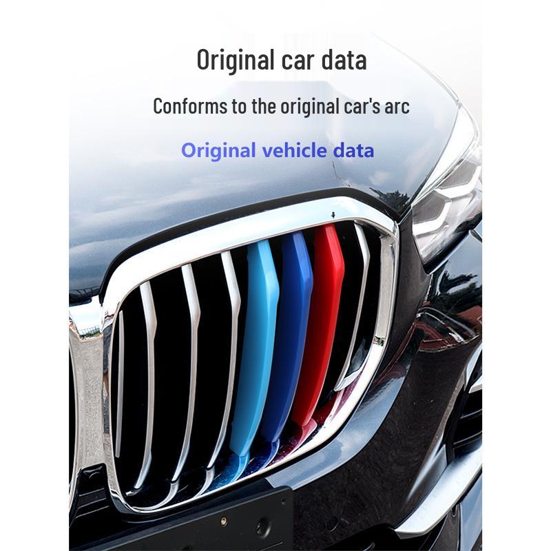 Полоски на решетку BMW: 3 Серия, 5 Серия, 1 Серия, 3GT, X1, X3 - Трехцветная Наклейка-Пряжка для Внешнего Модификации