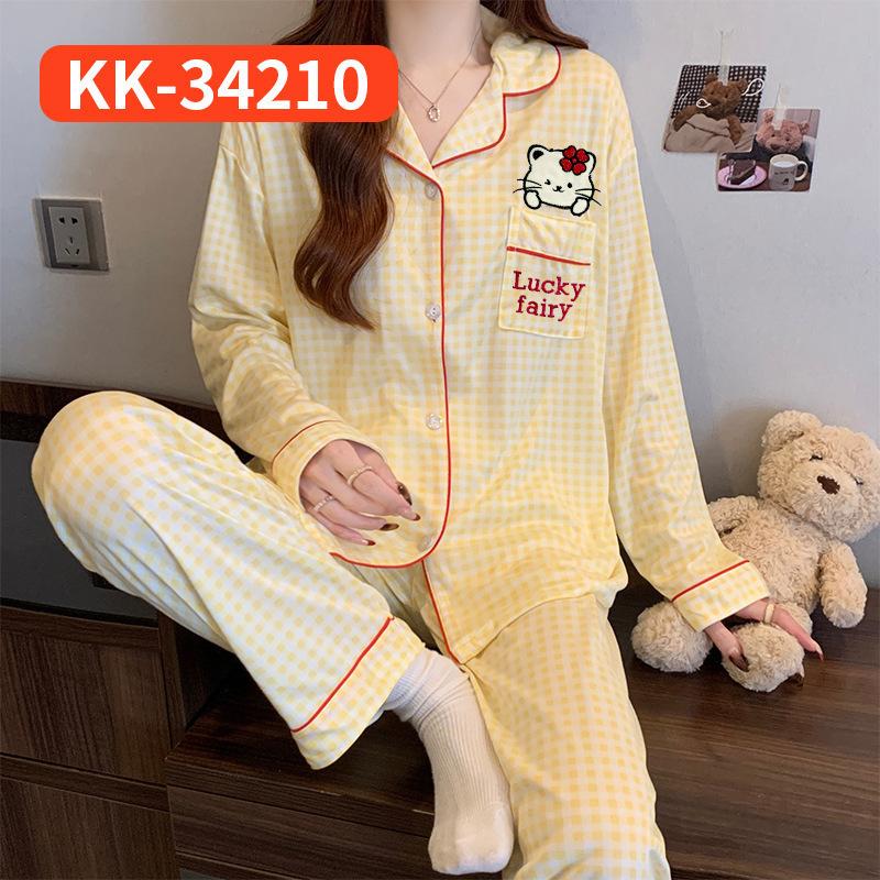 Leopard print imitation cotton pajamas women's spring and autumn new long-sleeved loose fashion sweet and cool loungewear suit