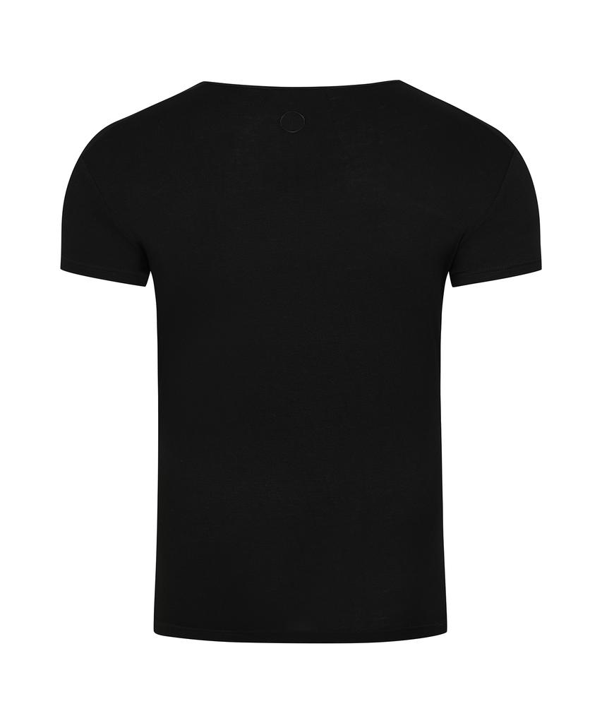 BYSEC U-Neck Muscle Stretch Plain Short Sleeve_2 Colors