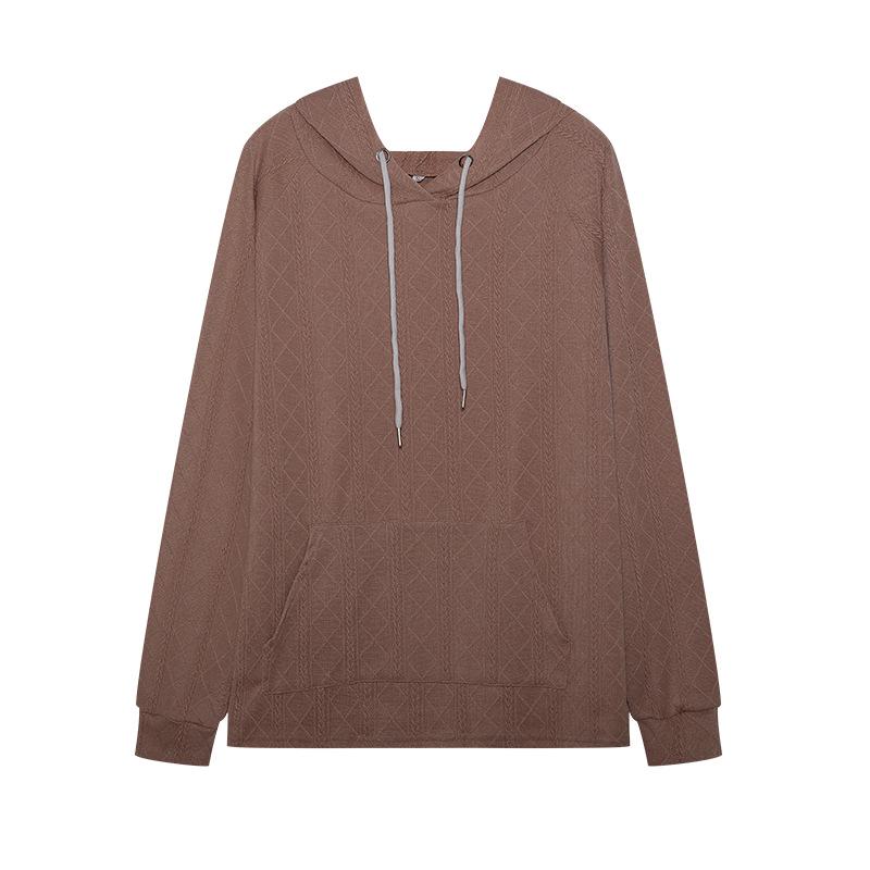 2024 Women's Casual Plus Size Jacquard Hooded Sweatshirt - Autumn/Winter Collection