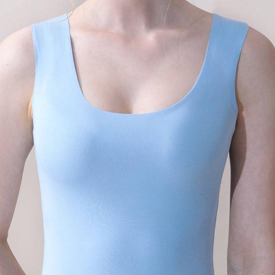 Женский жилет, топы со льдом, пуловеры без рукавов, шелковые бесшовные топы с круглым вырезом, приталенный однотонный цвет