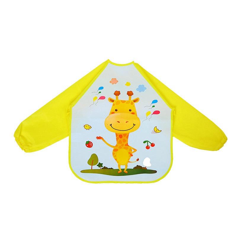 Baby Feeding Feeding Apron Thin Style Long Sleeve Baby Reverse Dressing Drawing Clothes Waterproof Bib
