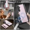 For Samsung Galaxy S26 Case JEEHOOD J12 Magnetic Detachable Zipper Wallet Kickstand Leather Back Cover Compatible with MagSafe