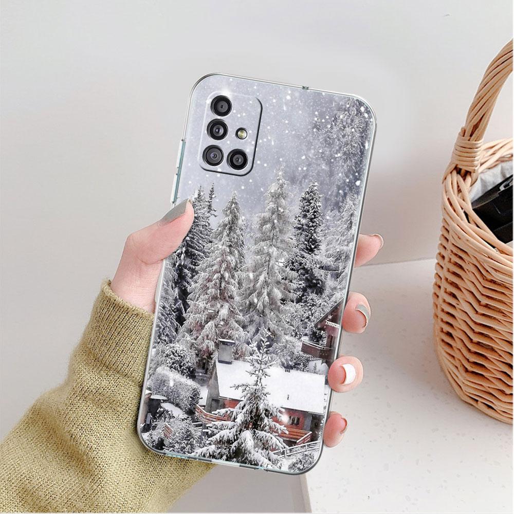 Прозрачный чехол для Samsung Galaxy A52 A12 A51 A32 A21s A71 A32 A22 50 A70 A31 A72 5G, чехол для телефона, зимний жесткий жесткий чехол в Нью-Йорке