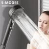 5Modes Shower Head Water Saving Adjustable High Pressure Shower One-key Stop Water Massage Shower Bathroom Accessories