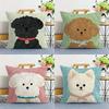 Cute Dog-Patterned PillowcaseSuitable for Sofa Car Bedroom Decorative Cushion Cover Pillow Cover