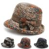 Warm Tweed Knit Hat Headdress Bucket Cap Fashion Outdoor Cap  Old Lady