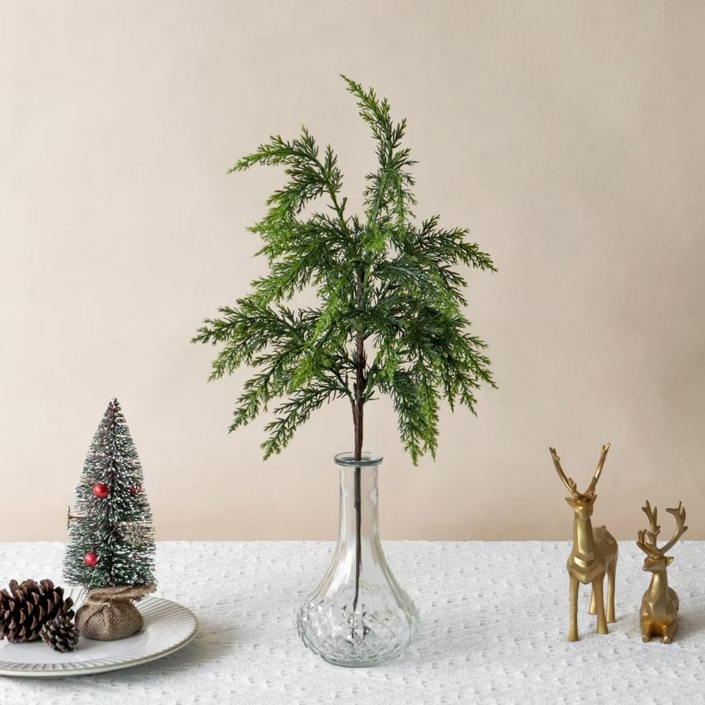 12 Green Cedar Bundles For Scene Decoration Table Home Decorations Soft Glue