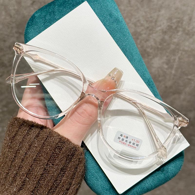 Women's Cat Eye Reading Glasses Men Unisex Anti-blue Light Far Sight Eyeglasses Fashion Presbyopia Pluls Diopters 0+1.0+4.0