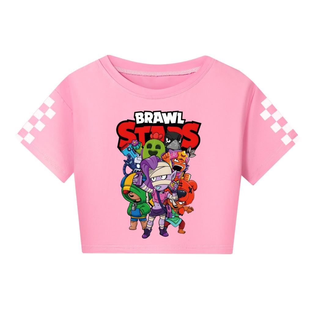 4094 Детская футболка с принтом Brawl Stars для девочек, с короткими рукавами