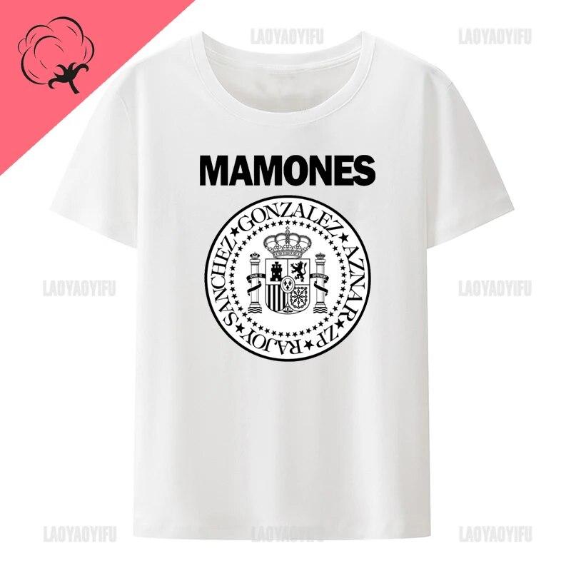 Топы с принтом Mamones, крутые футболки унисекс с рисунком для одежды унисекс, уличная мода с круглым вырезом для отдыха, женская одежда с юмором, хлопковая футболка