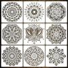 9 штук/набор, Оригинальные шаблоны, Шаблоны для рисования на тему мандалы, Шаблоны для домашнего декора своими руками, Полые инструменты для рисования, промываемые водой