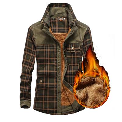Мужские осенне-зимние повседневные толстые теплые рубашки Camisa Masculina Chemise Homme мужские шерстяные флисовые пальто в стиле милитаркоати