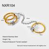 European and American niche trendy zircon stainless steel multi-layer stacked ring plated with 18K gold waterproof light luxury jewelry women