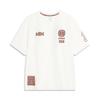 Wade Hall Of Fame Series Letter Print Crew Neck T-Shirt Unisex Tops Beige AHST919-2