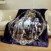Ghosts, pumpkins, candles, bats, and mice depicted in a spooky setting. for all seasons blanket lunch break throw gift