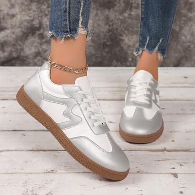 Новый стиль Женские вулканизированные туфли Кроссовки Повседневная обувь Винтажные кроссовки Спортивная обувь Женские кожаные кроссовки Ретро-дизайн На шнуровке