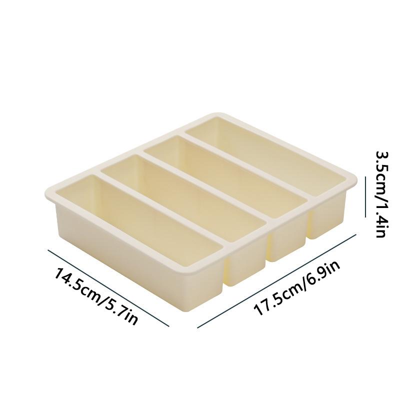 4 Grid Long Strip Ice-tray Ice Cube Tray Long Ice Stick Tray Silicone with Lid Rectangular Easy Release Ice Mold Bar Tools