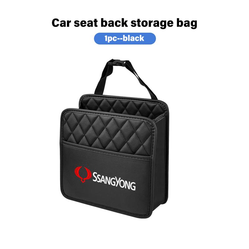For SsangYong Car Back Seat Storage Bag Organizer Box Auto Accessories Rexton Y400 Y450 G4 2021 2022 Kyron Rodius Tivoli